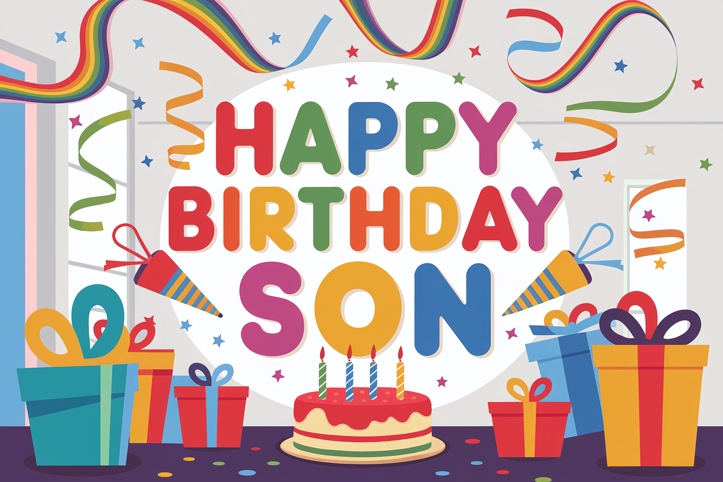 Happy Birthday Son Illustration