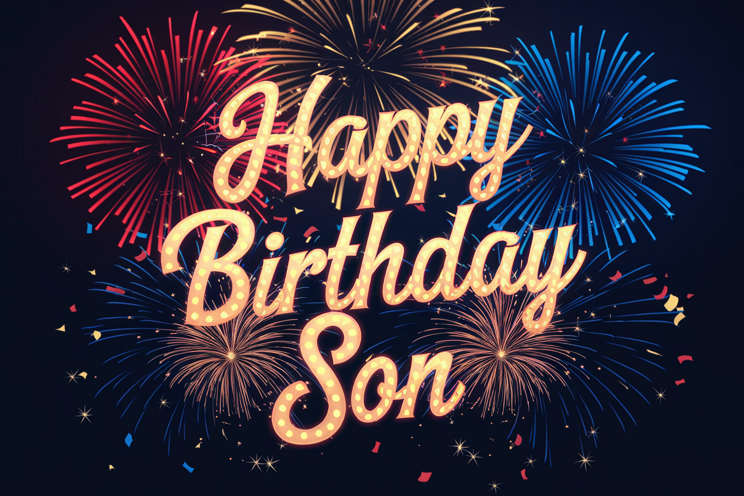Happy Birthday Son Fireworks Card