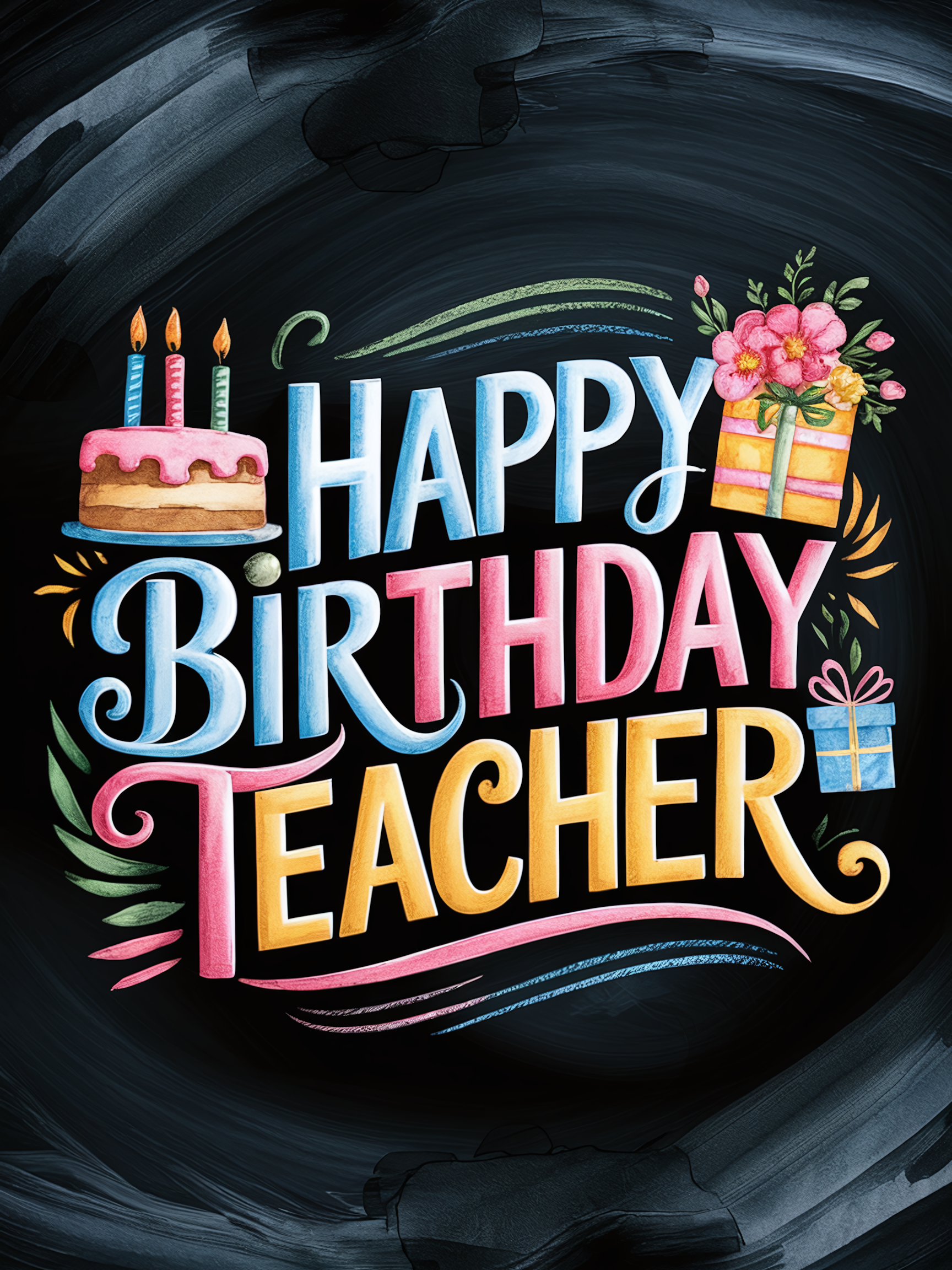 Happy Birthday Teacher Chalkboard