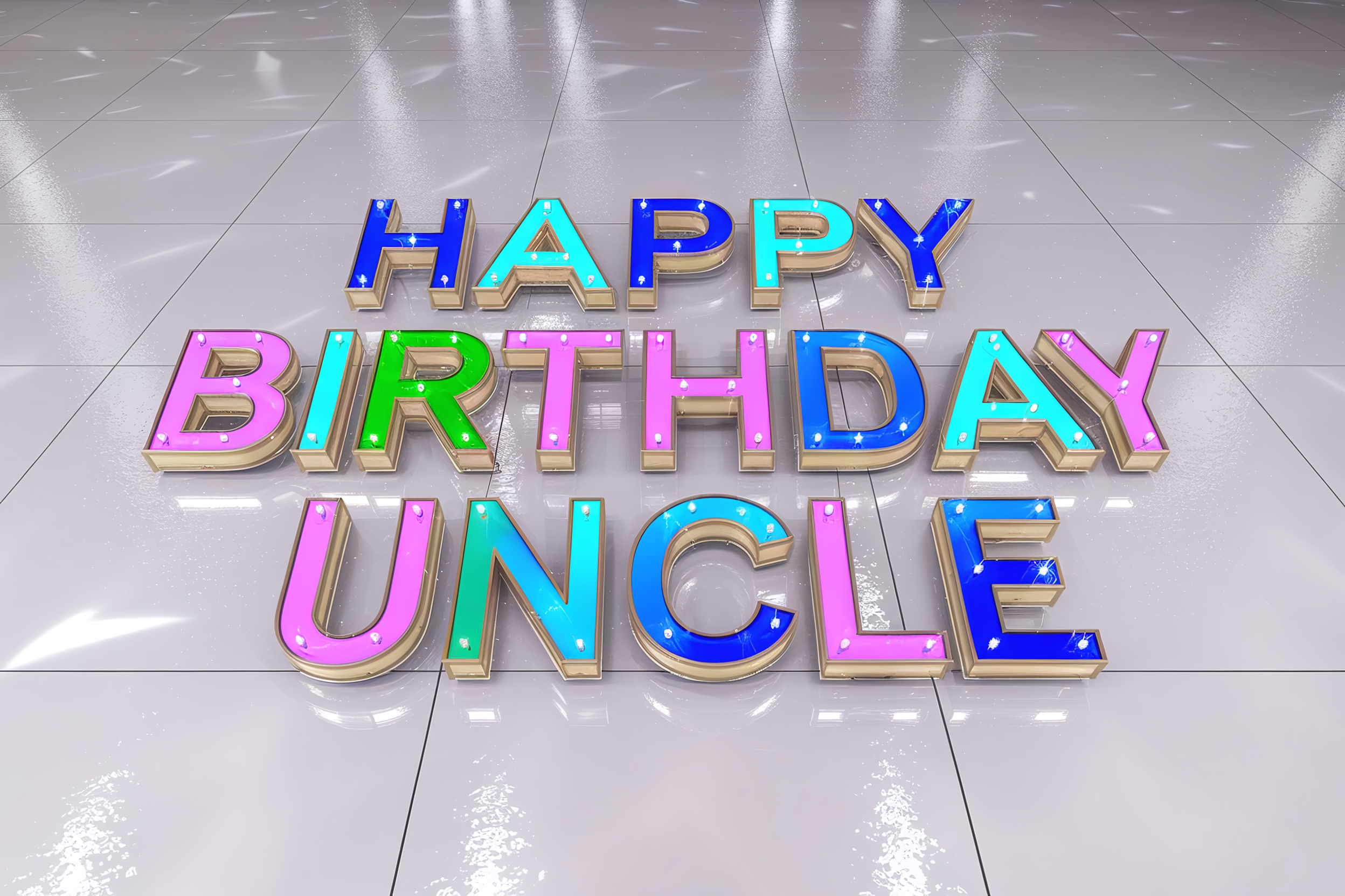 Happy Birthday Uncle 3D Sign