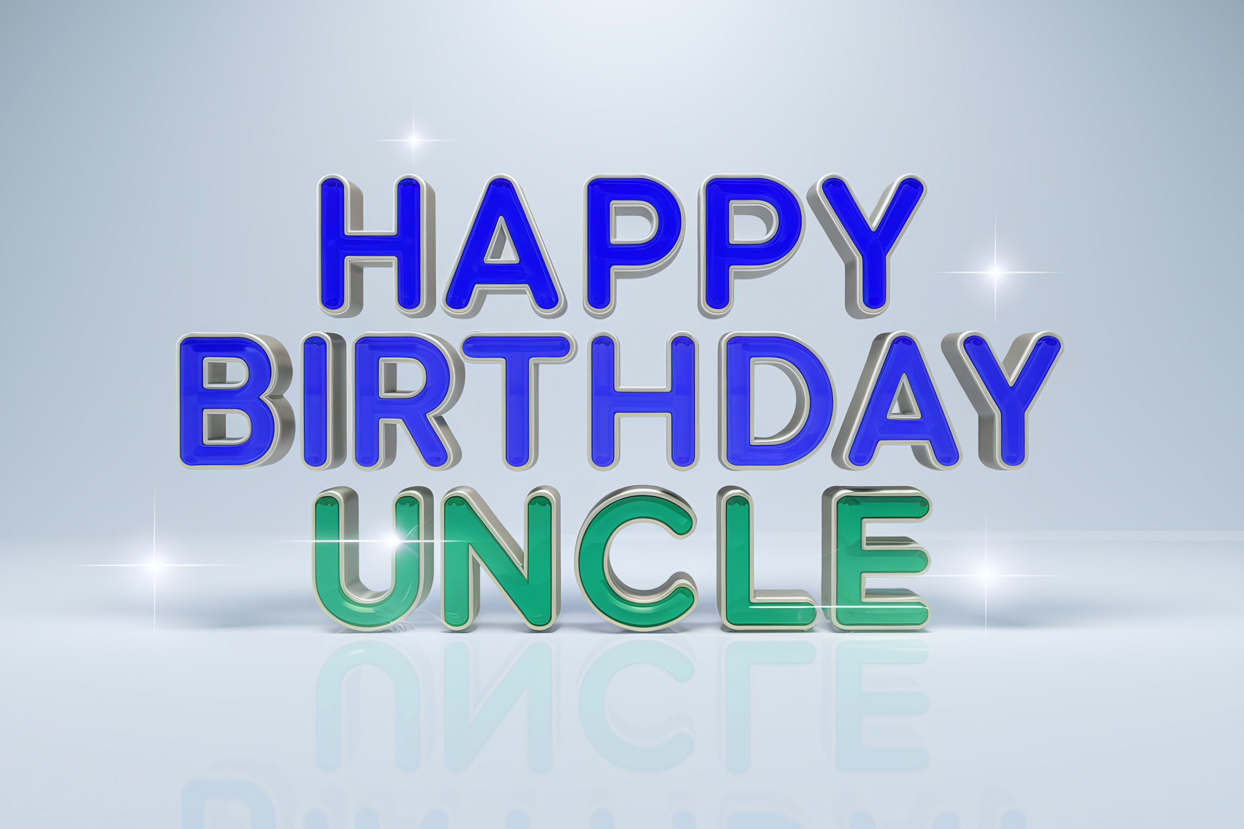 Happy Birthday Uncle 3D Text