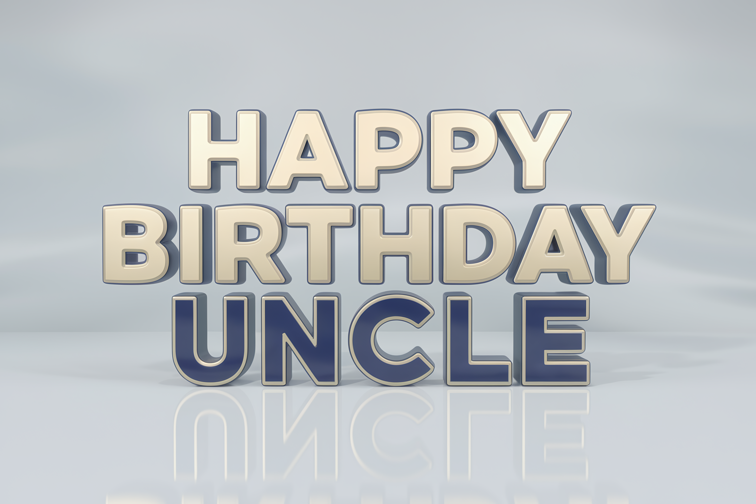 Happy Birthday Uncle 3D Text Render