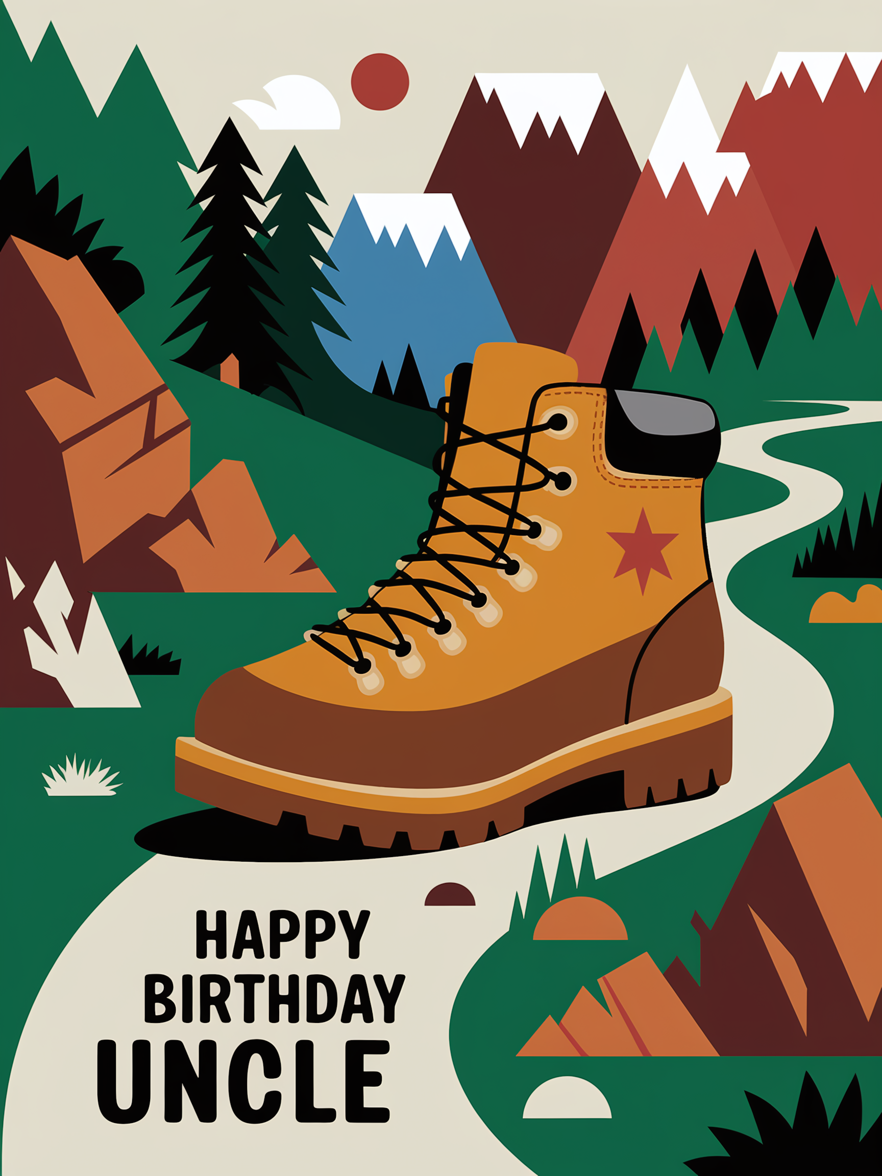 Happy Birthday Uncle Hiking Boots
