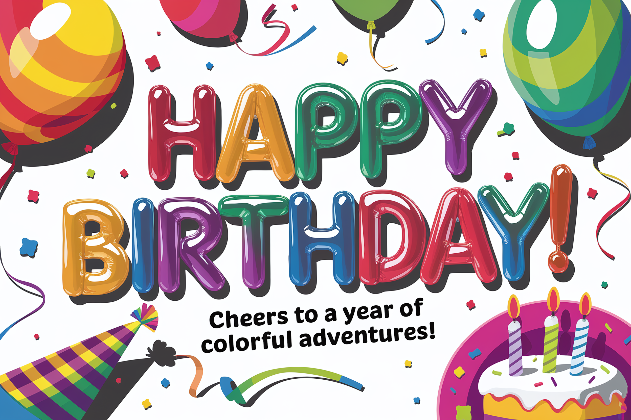 Happy Birthday Balloons Illustration