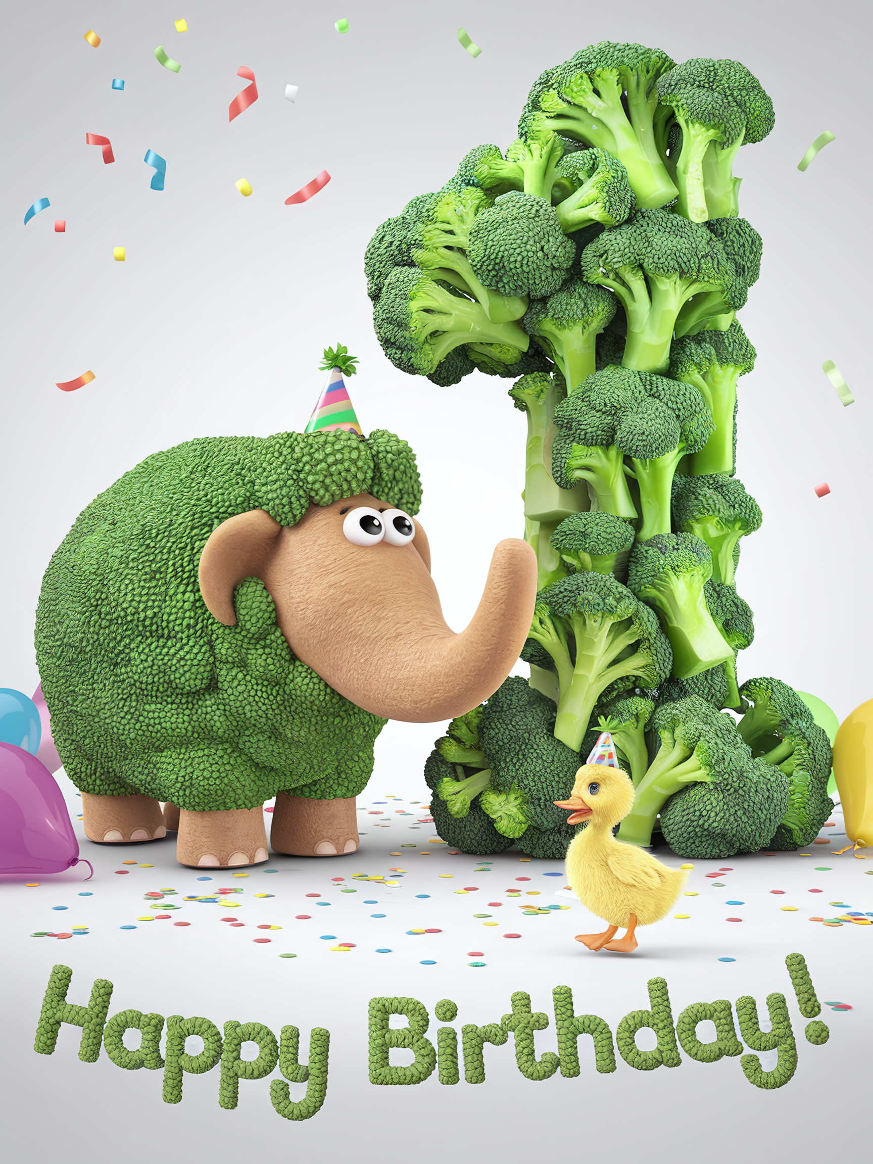 Adorable Broccoli Mammoths 1St Birthday