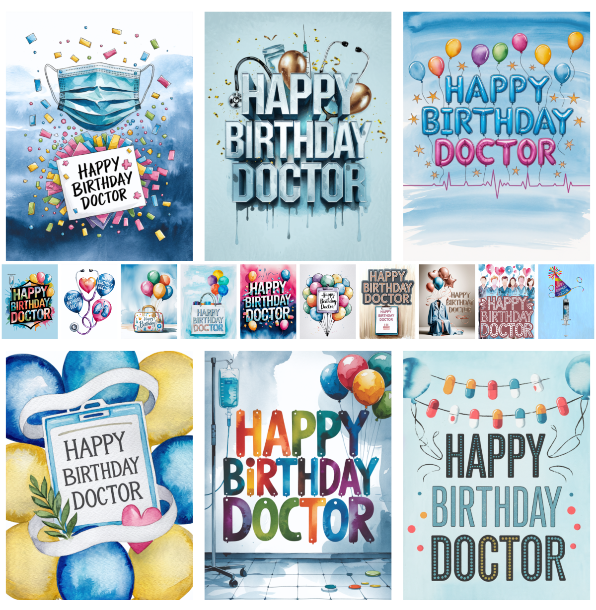 Celebrate Doctors with 16 Free, High-Quality “Happy Birthday Doctor” Designs!