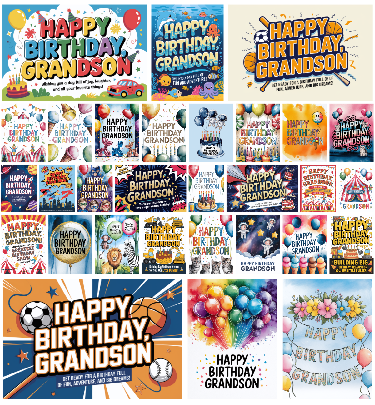 Celebrate Your Grandson’s Birthday with 30 Free and Fabulous Designs!