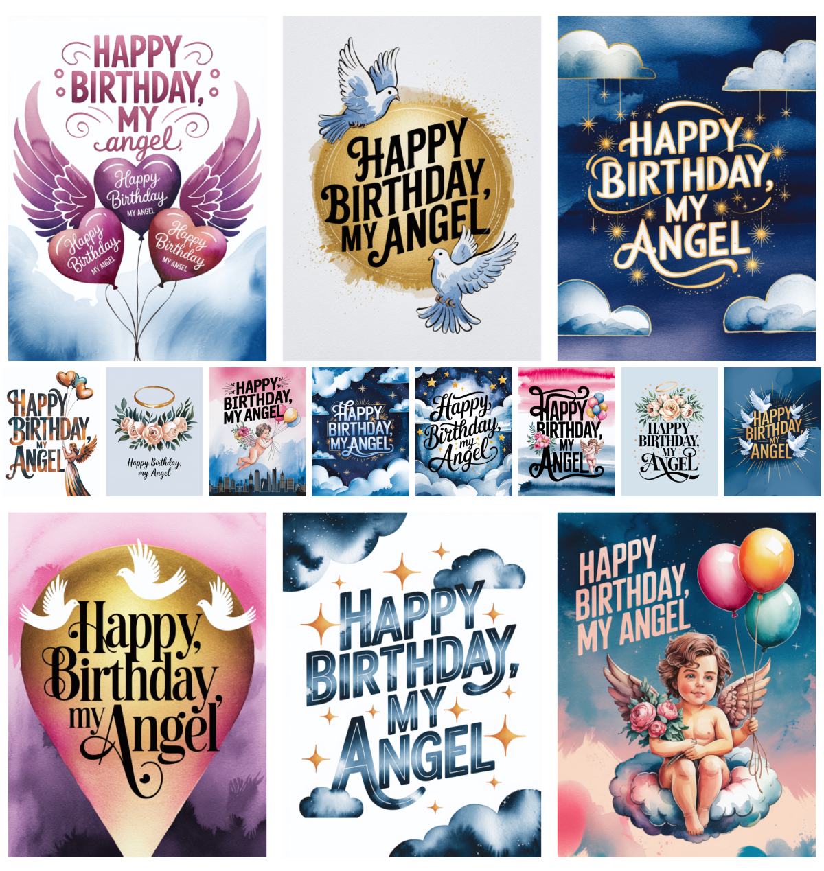 Celebrate a Heavenly Birthday with 14 Free “Happy Birthday My Angel” Designs!