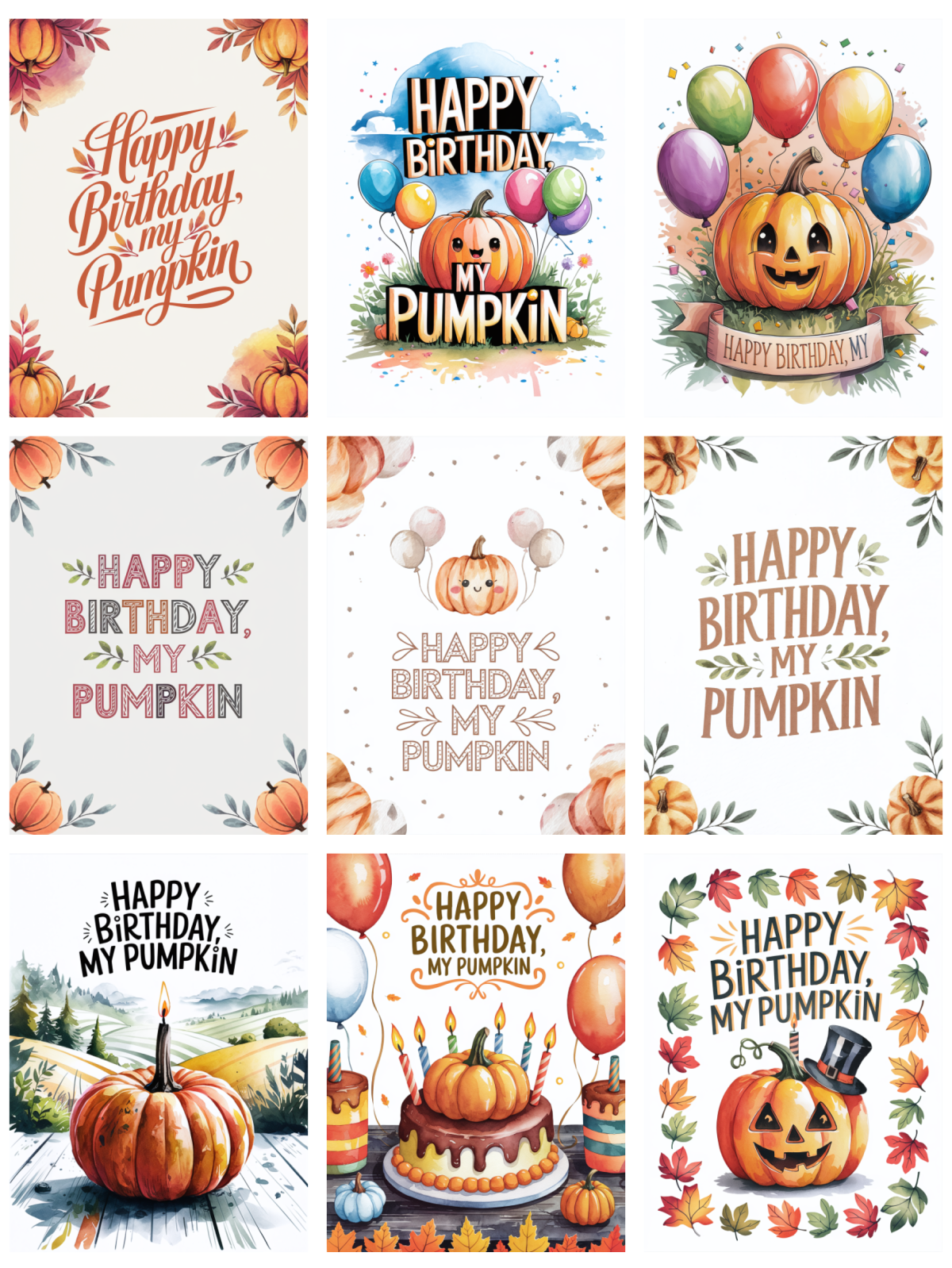 Celebrate Fall Birthdays with 9 Delightful “Happy Birthday My Pumpkin” Designs!