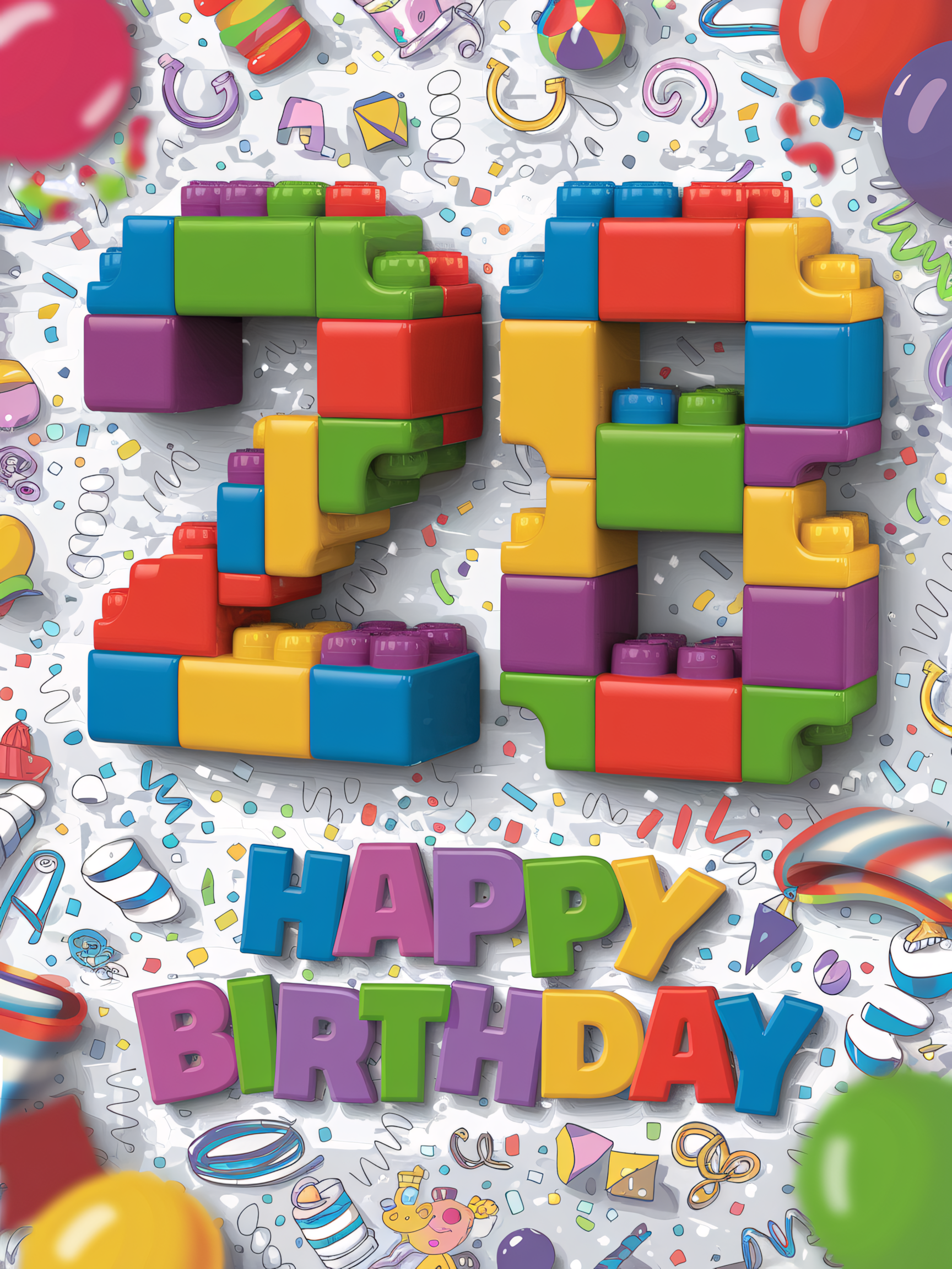 28th Birthday Lego Blocks: Colorful Celebration