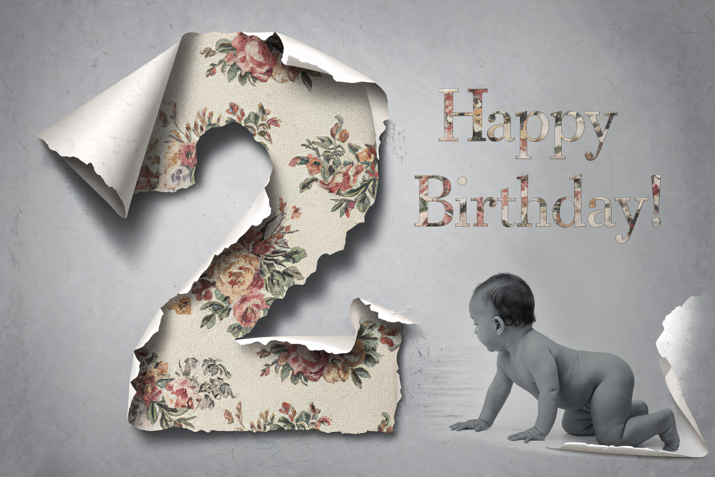 Happy Second Birthday: Baby’s First Steps Milestone Card