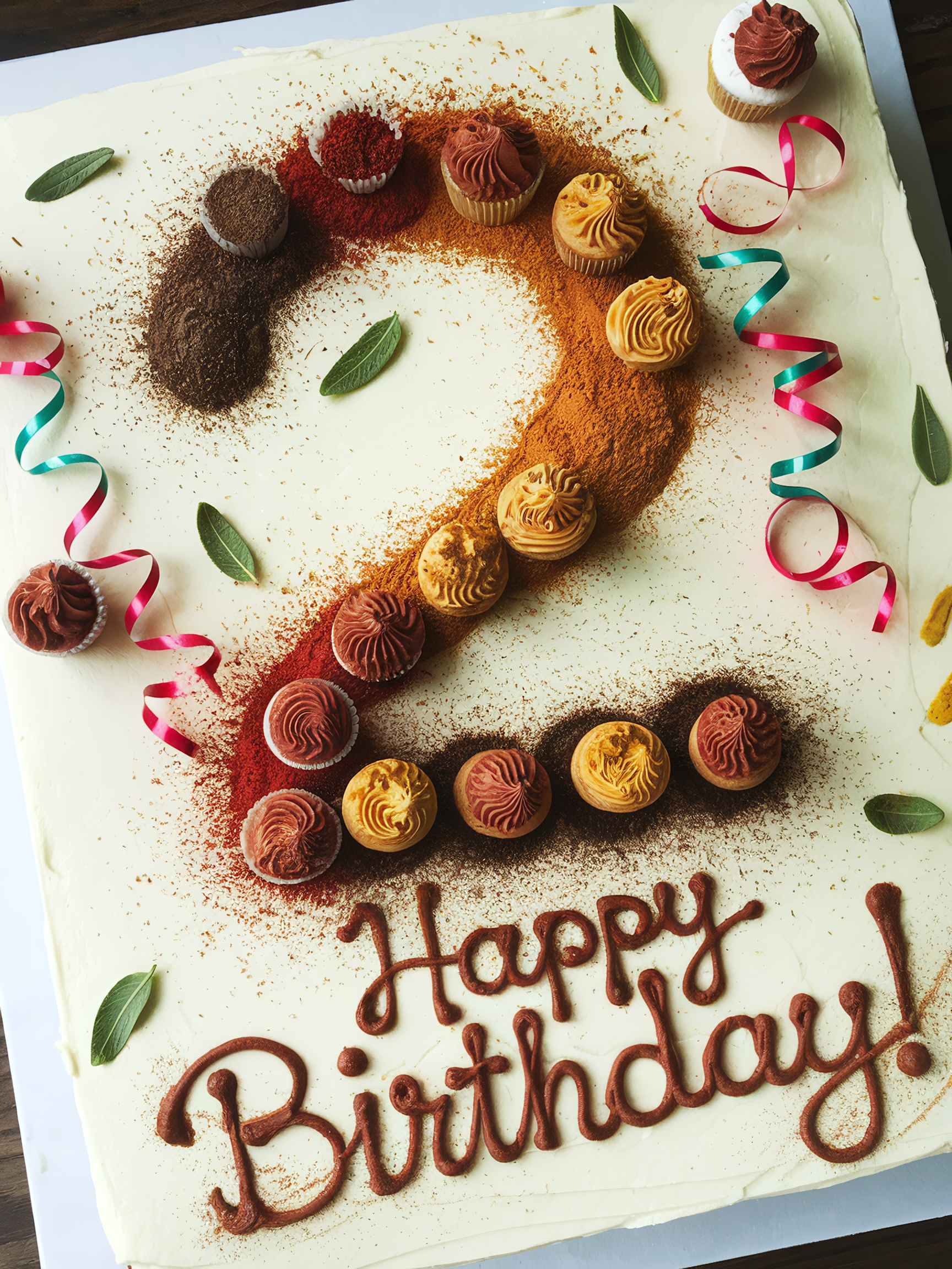 Creative Number Two Birthday Cake Design with Spices