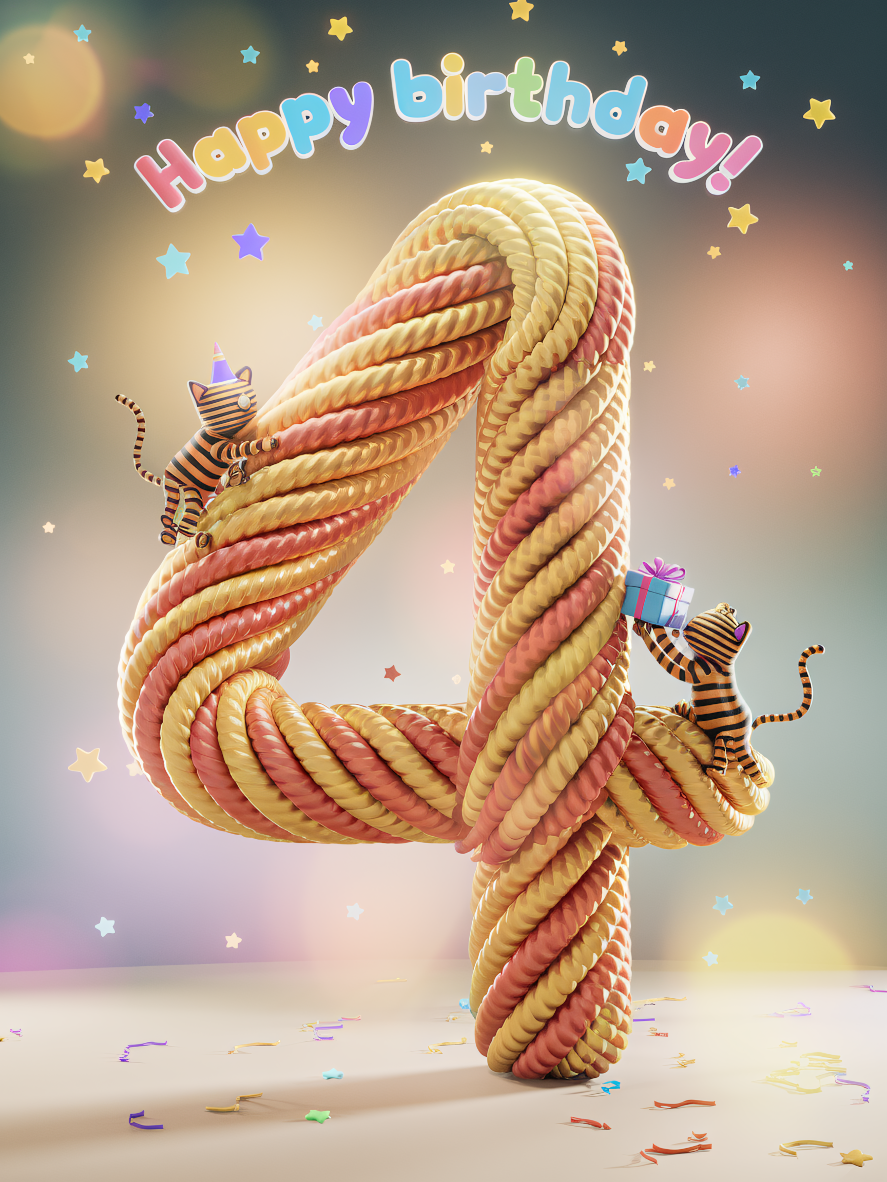 Fourth Birthday Celebration with Cute Tigers