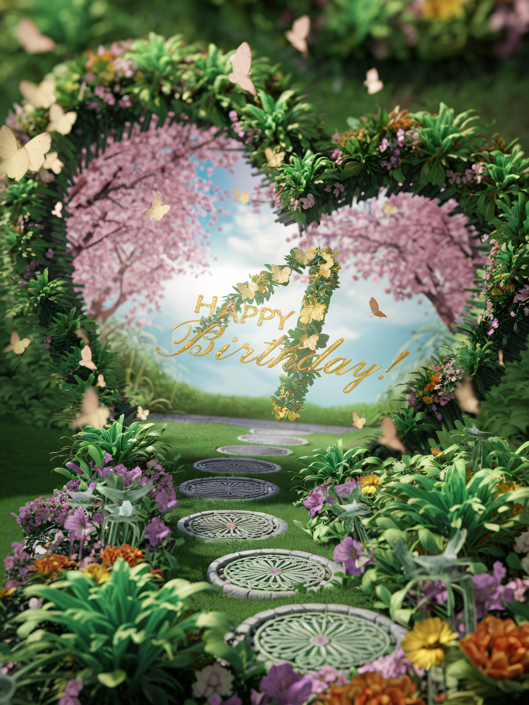 Happy Birthday Garden Path