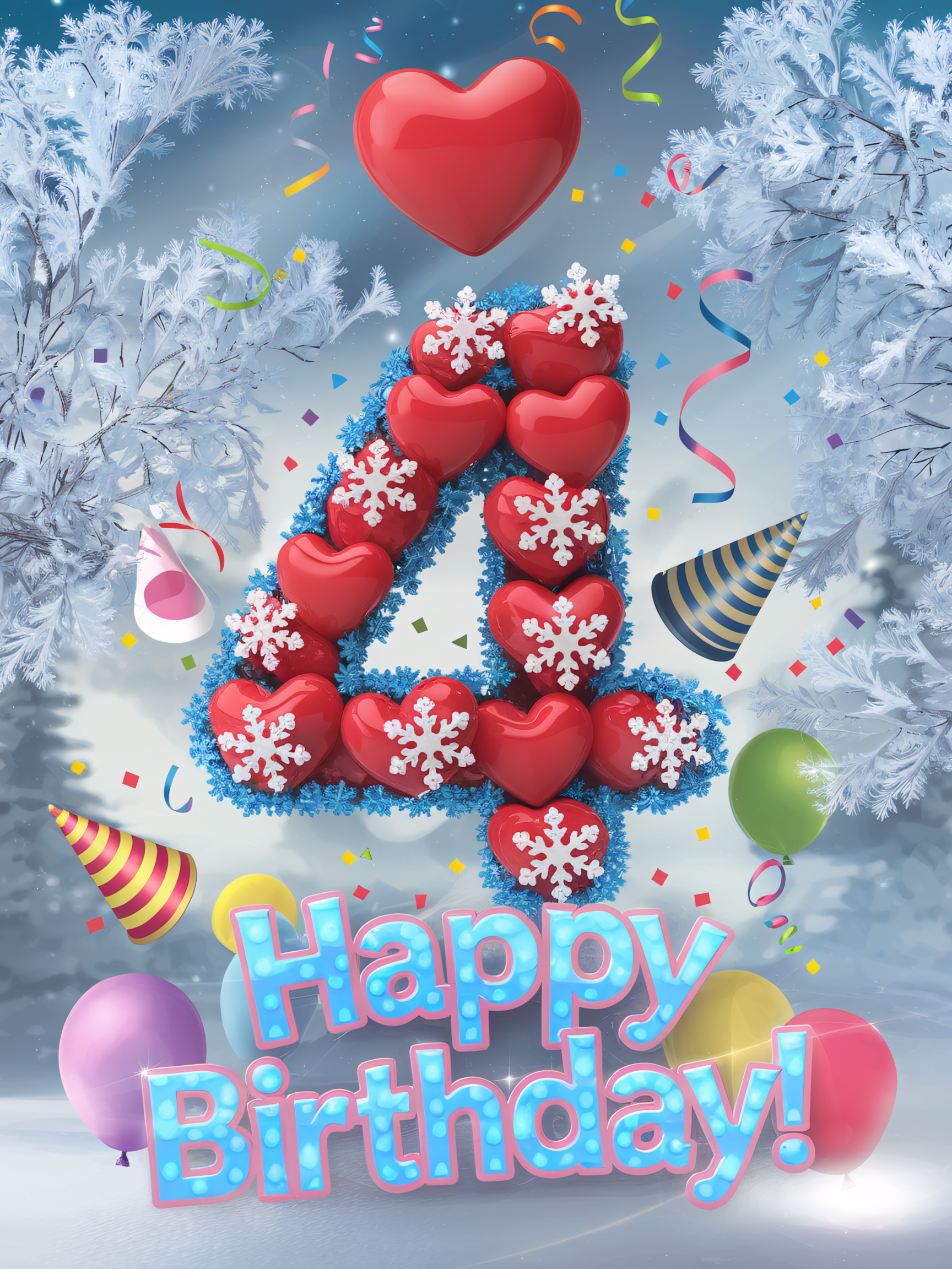 Happy 4th Birthday Winter Wonderland