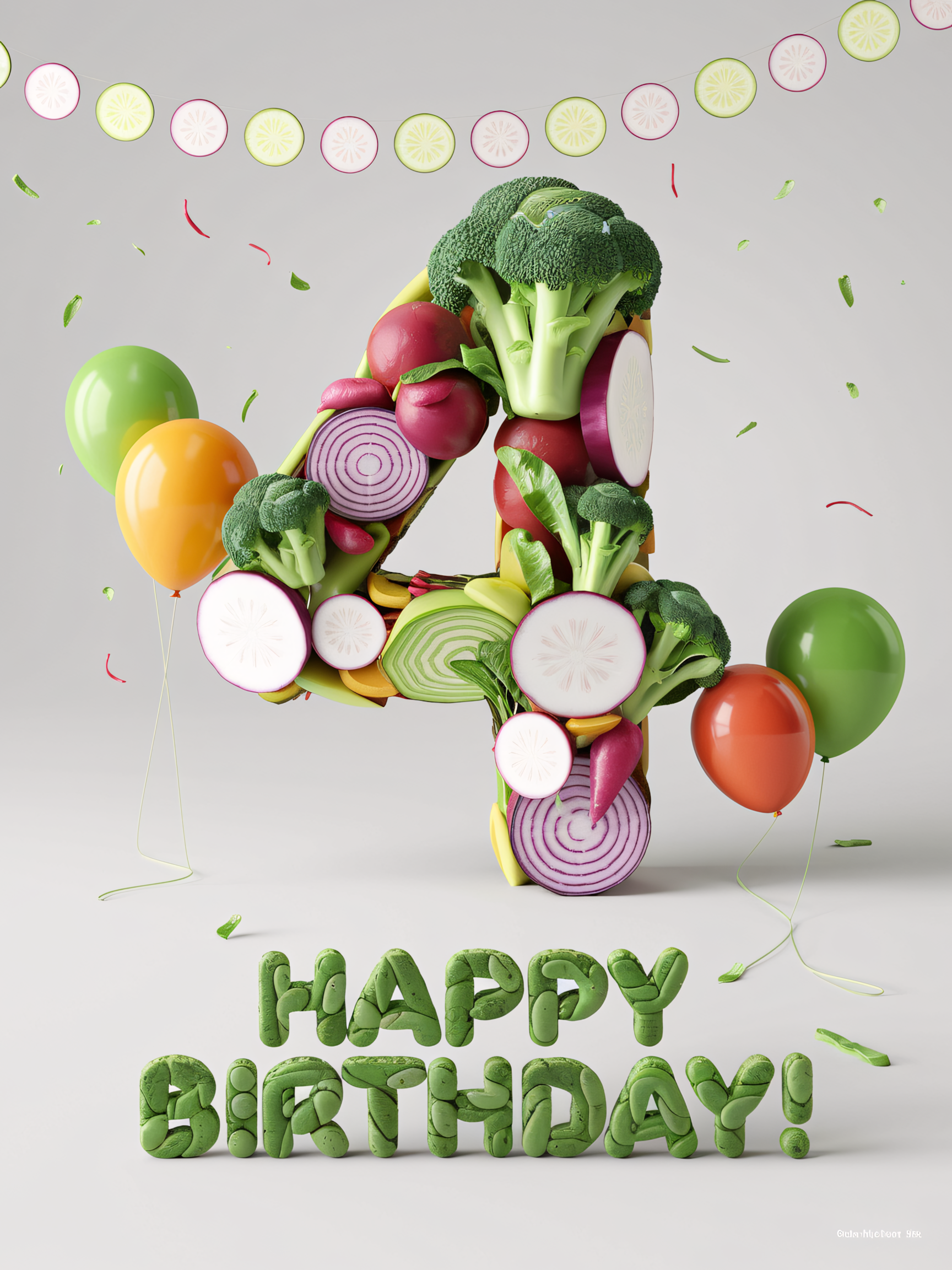 Happy 4th Birthday!  Vegetable Number Four