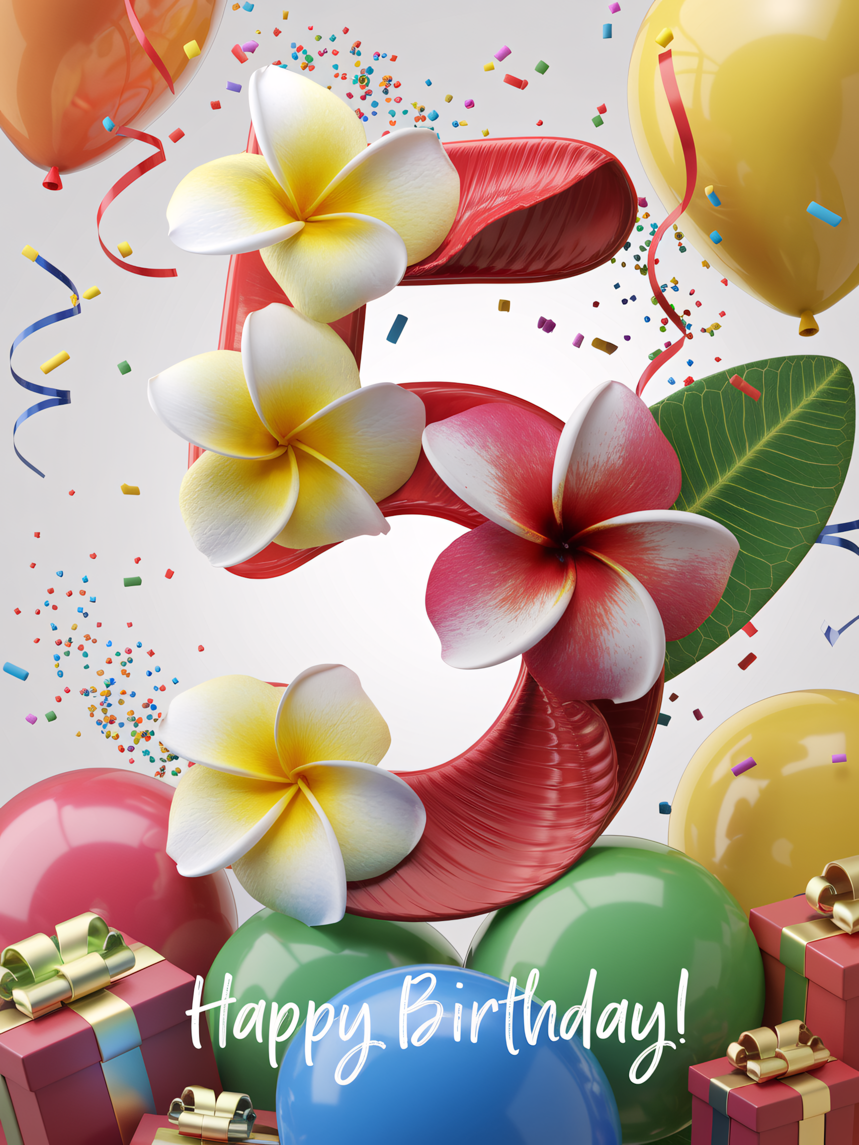Happy 5th Birthday Floral Celebration