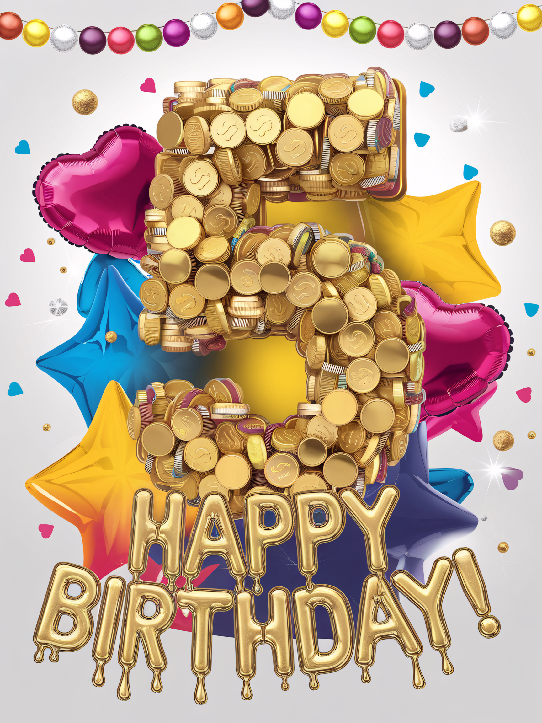 Happy 5th Birthday: Gold Coin Celebration