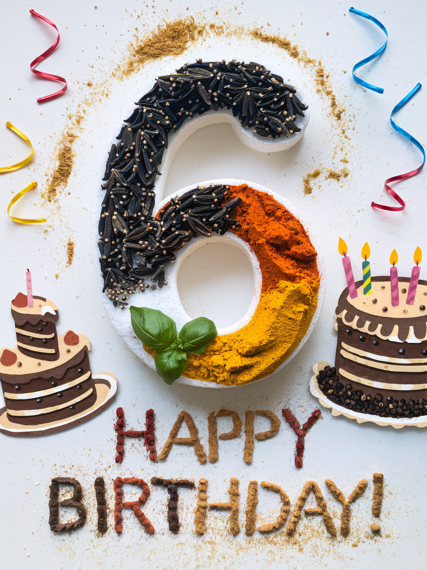 Sixth Birthday Card with Spices