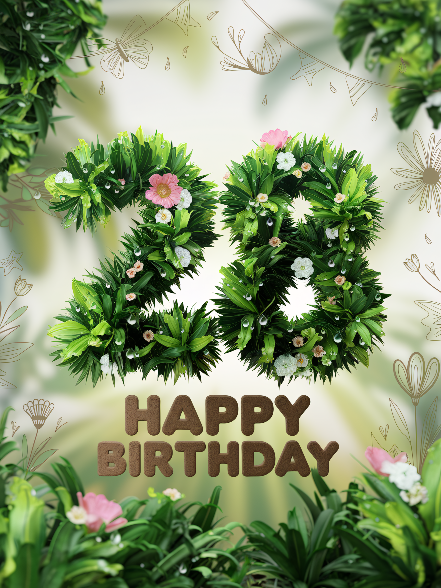 28th Birthday Floral Greeting Card