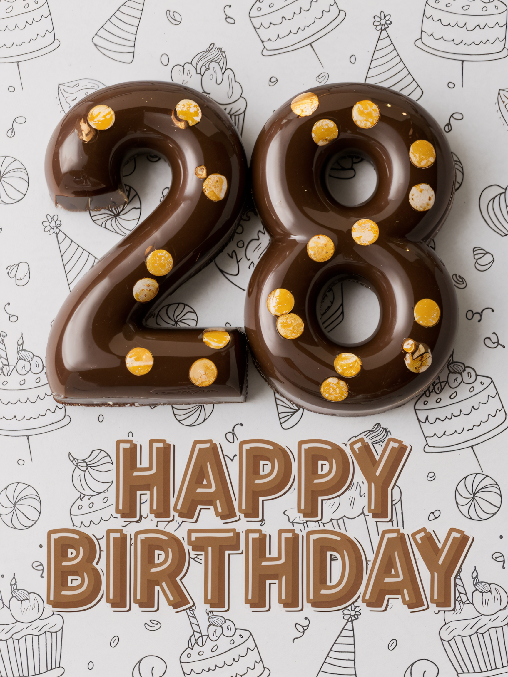 Delicious Chocolate Number 28 for Birthday Celebrations