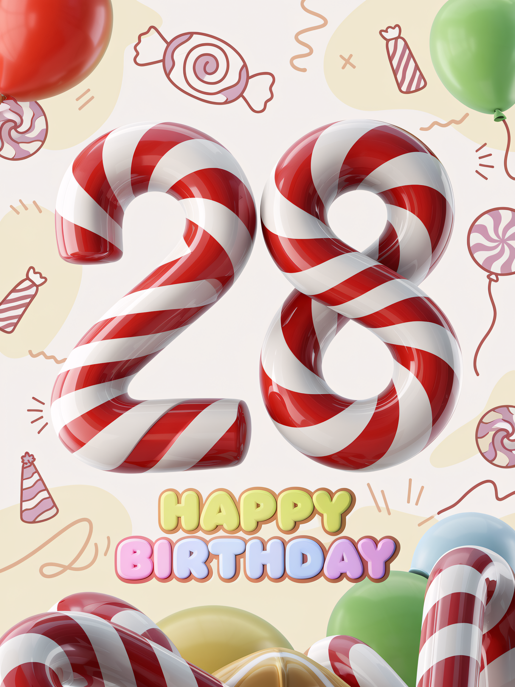 28th Birthday Candy Cane Celebration