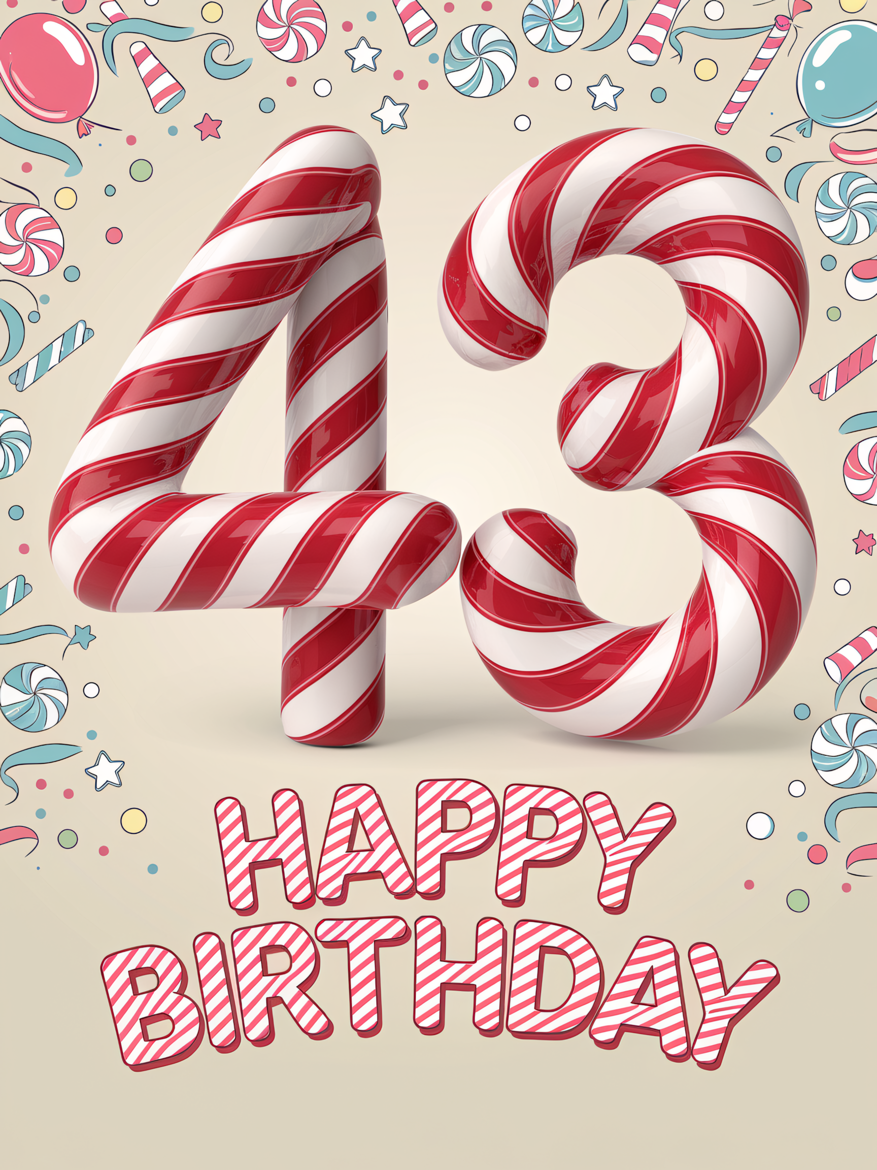43rd Birthday Candy Cane Celebration