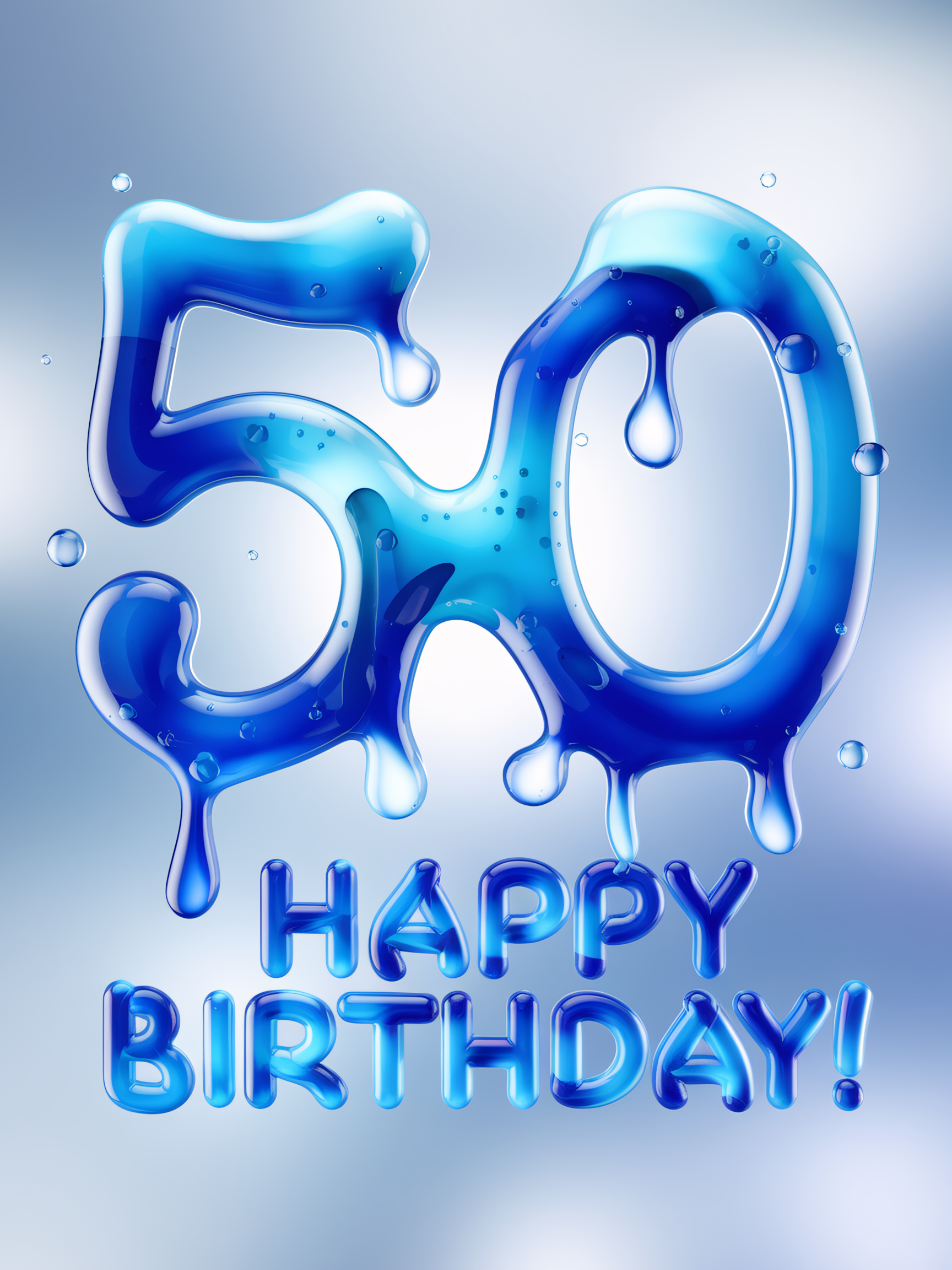 50th Birthday: Liquid Number Design