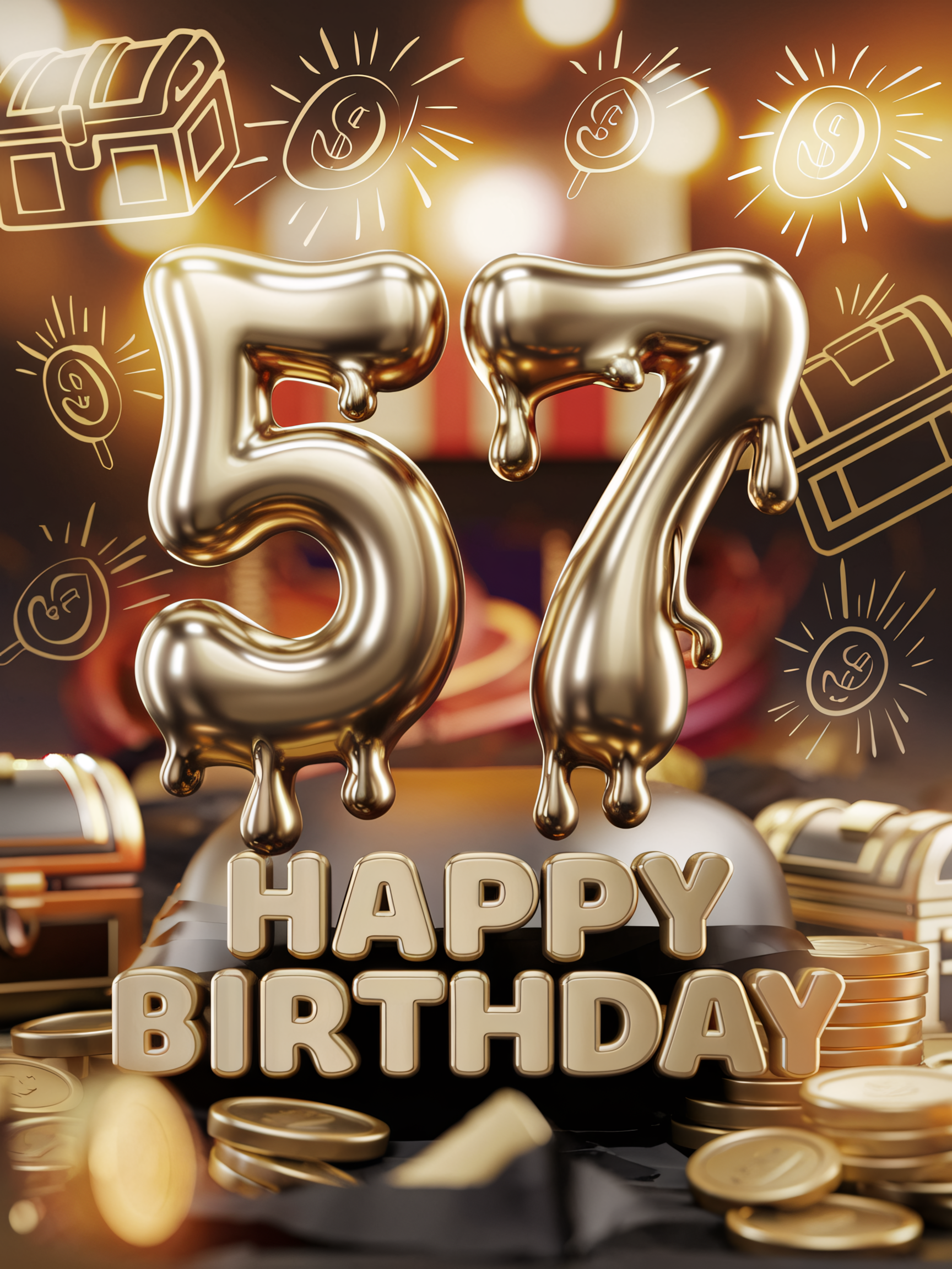57th Birthday Treasure Hunt: Happy Birthday!