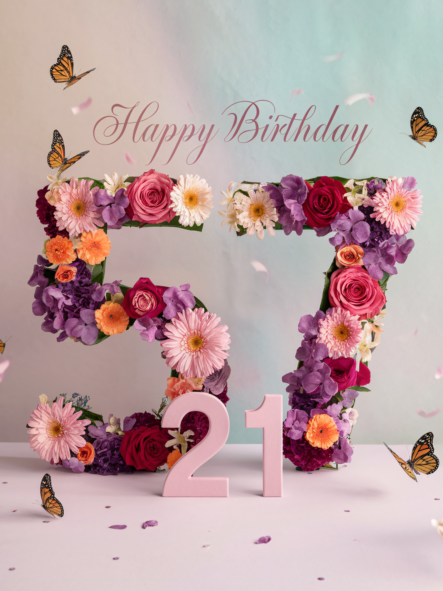 Happy 57th Birthday Floral Arrangement