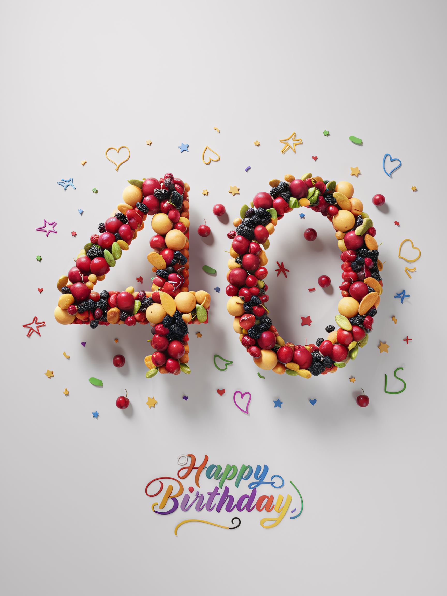 40th Birthday Fruit Design