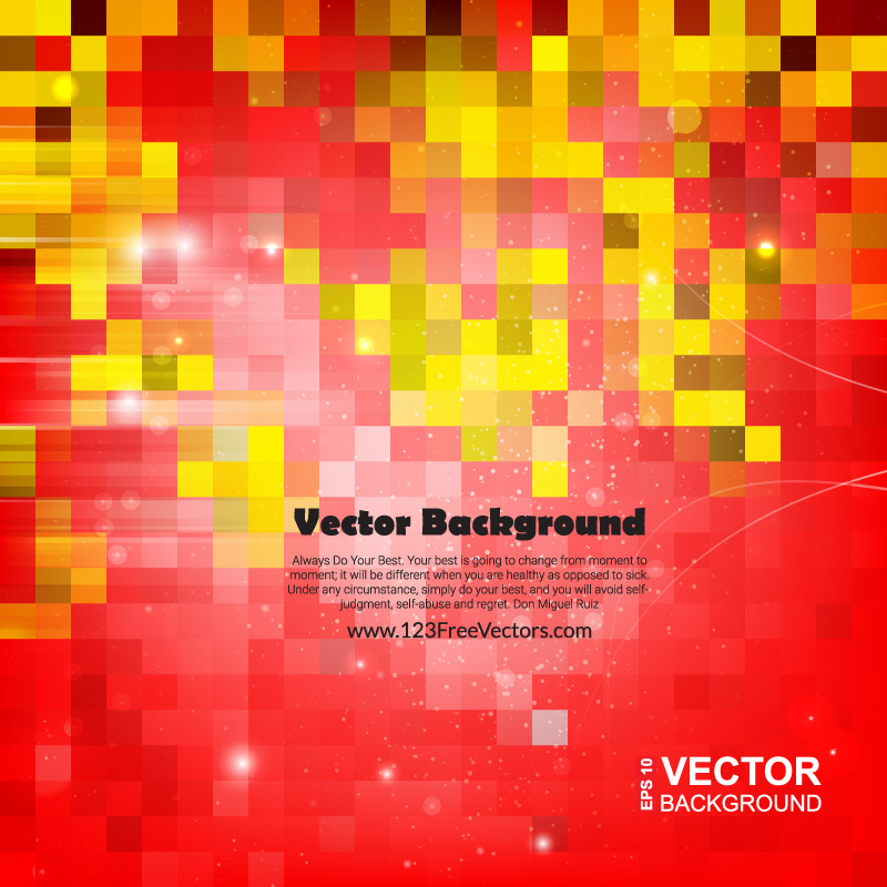 Red Yellow Abstract Square Background Vector