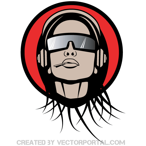 Fashion Girl Wearing Sunglasses Vector Image