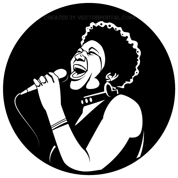Black Female Singer Vector Image
