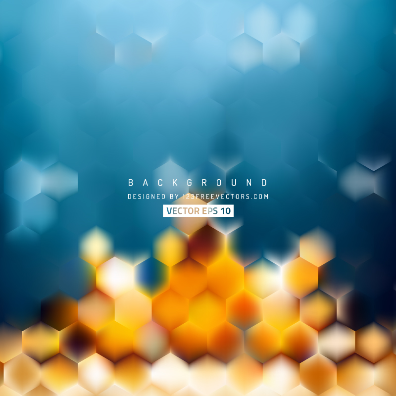 Abstract Blue Orange Hexagon Pattern Background Design