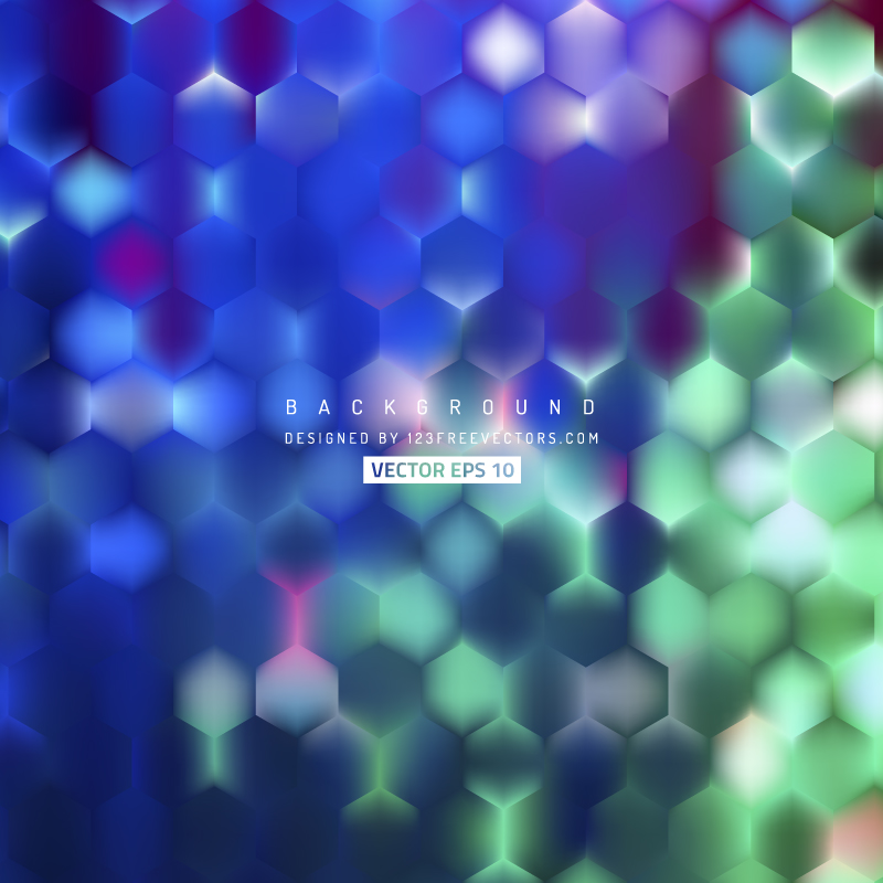 Blue Green Hexagon Background Template