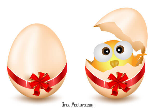 Vector Easter Eggs and Chicken