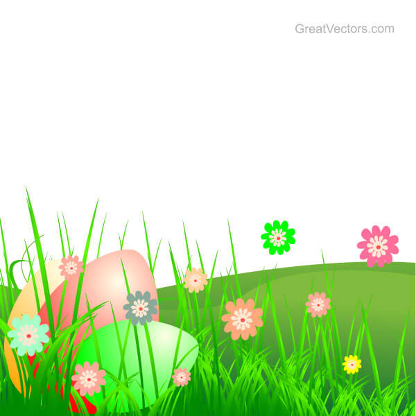 Easter Landscape Vector Graphics