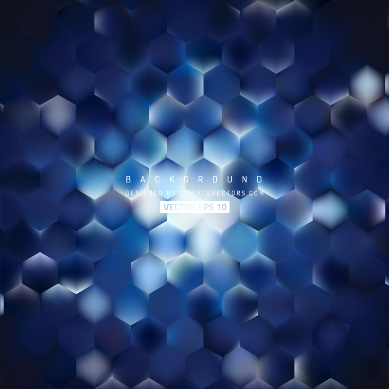 Navy Blue Hexagon Geometric Background