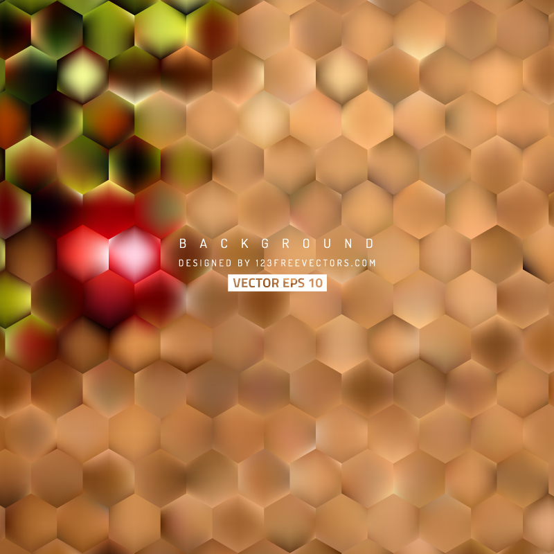 Brown Green Hexagon Background Template