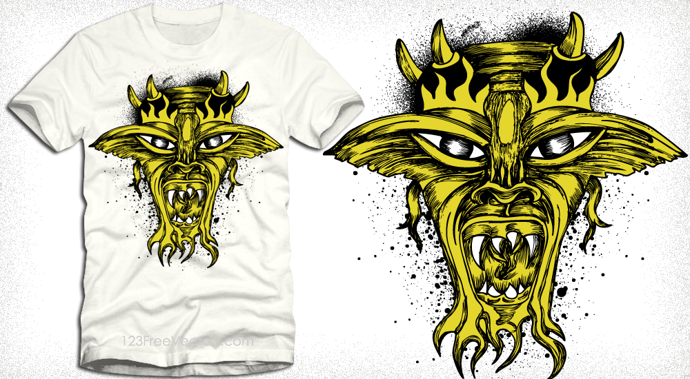 Devil Mask T-Shirt Design