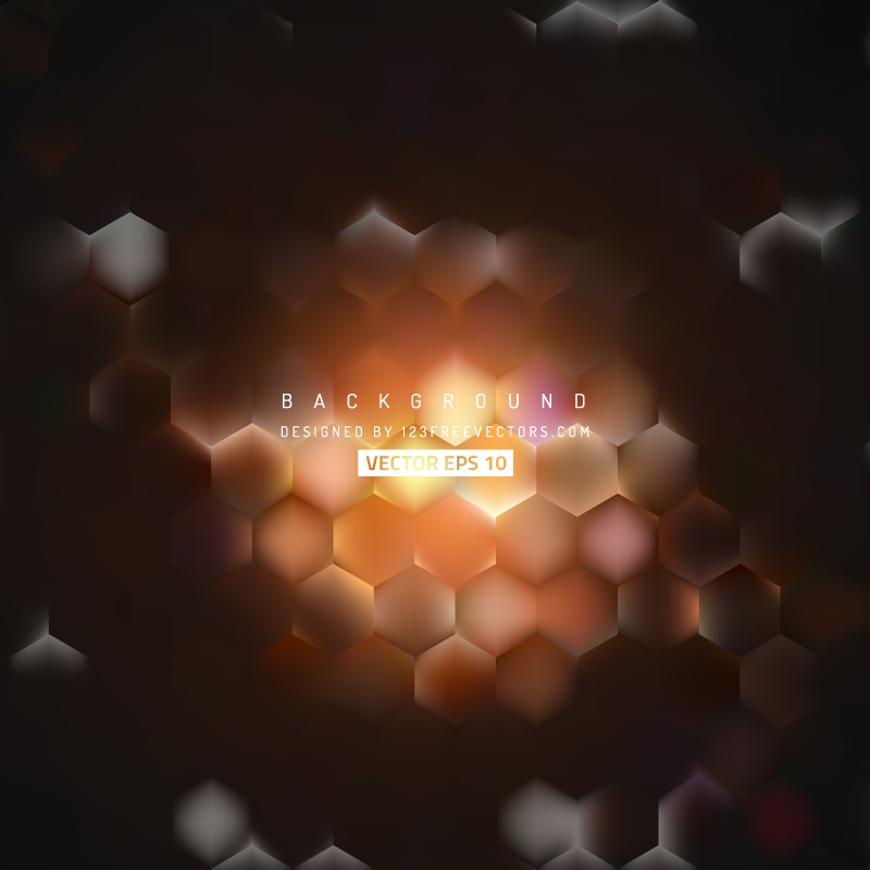 Abstract Black Orange Fire Hexagon Pattern Background Design