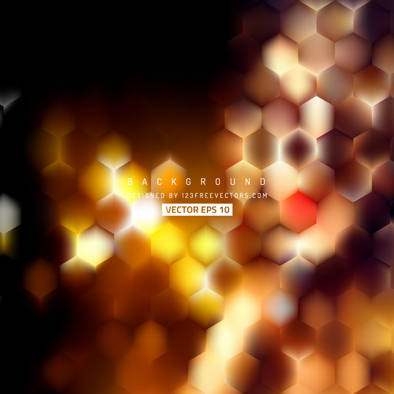 Black Orange Fire Hexagonal Background Design