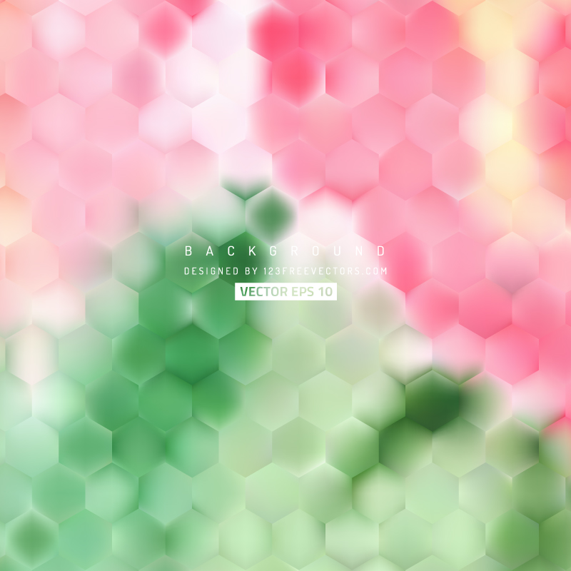 Light Red Green Hexagon Background Template