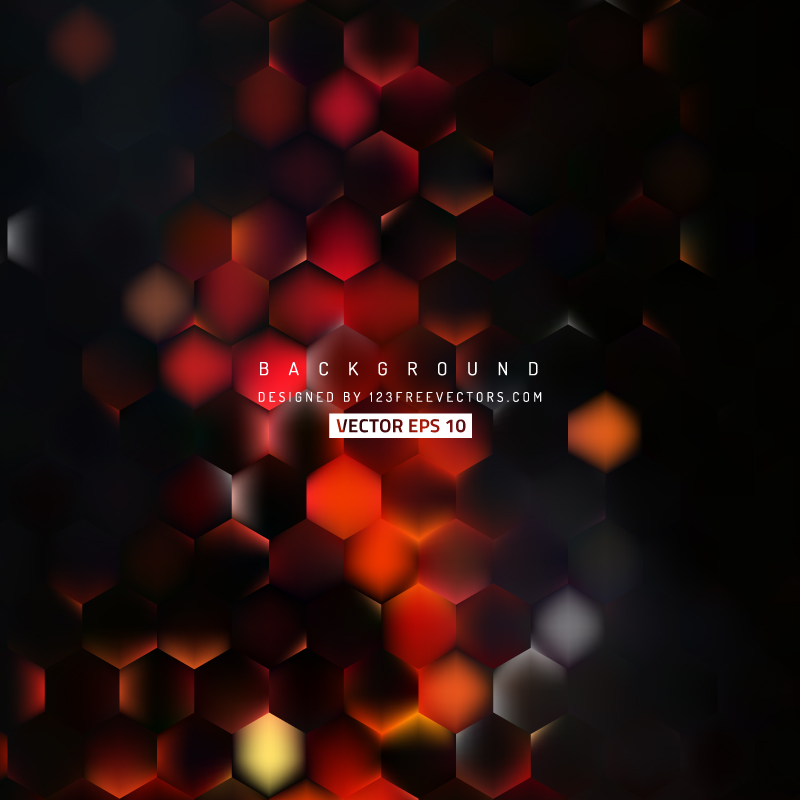 Abstract Red Black Hexagon Background Pattern