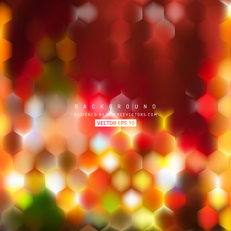 Abstract Red Yellow Hexagonal Background Design