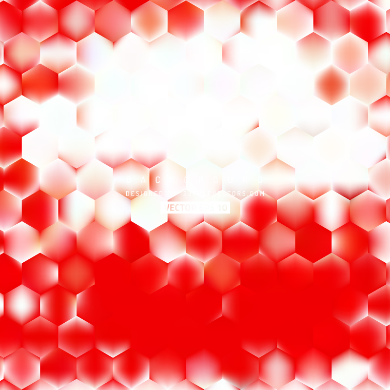Abstract Red White Hexagon Background Pattern