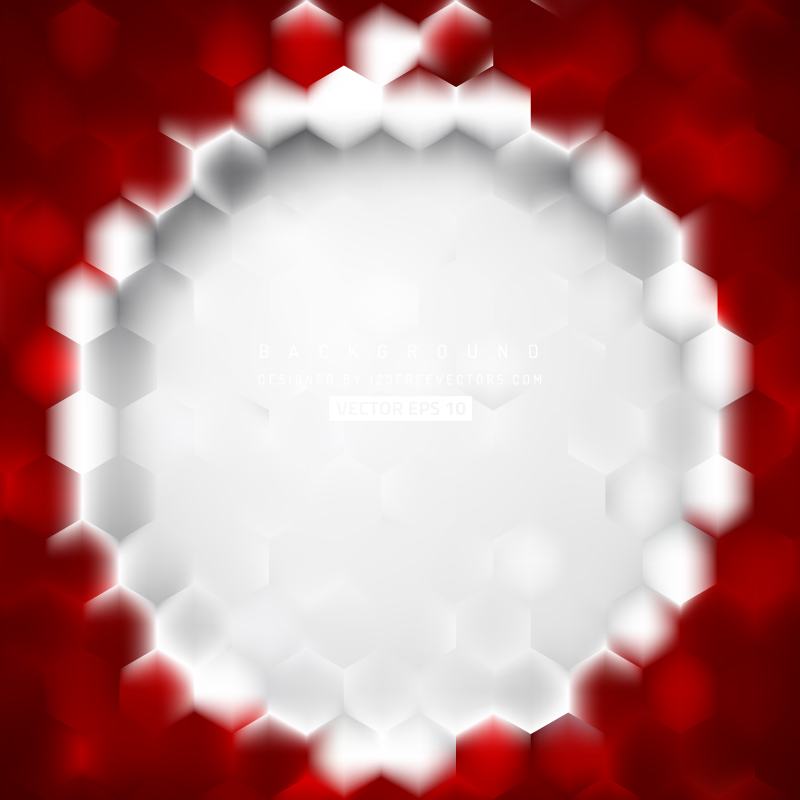 Red White Hexagon Background Template