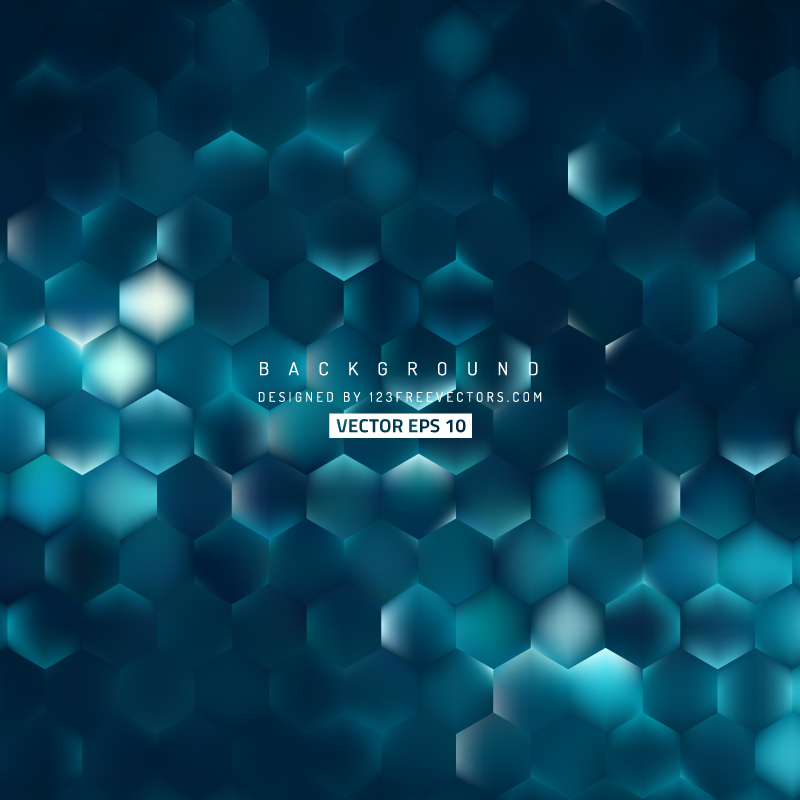 Dark Turquoise Hexagon Background Template