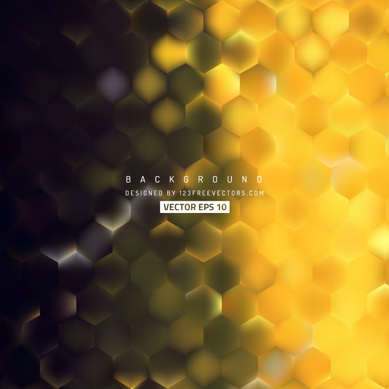 Black Yellow Hexagon Background Template